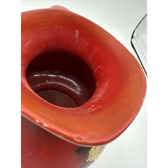 Vintage Pottery Clay Pitcher England 18D Signed Red 6.25” Handmade - Picture 11 of 16